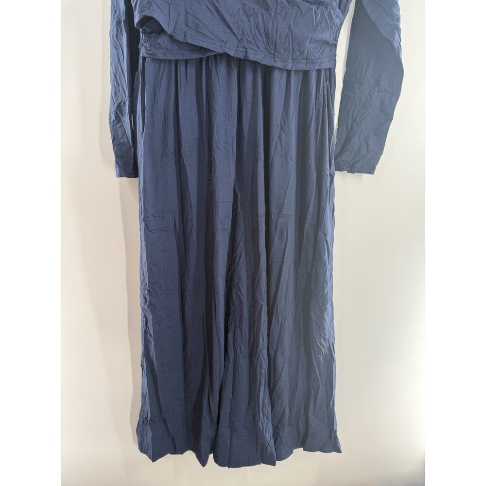 Ouges Women's Navyblue Long Sleeve V-Neck Wrap Wa… - image 3